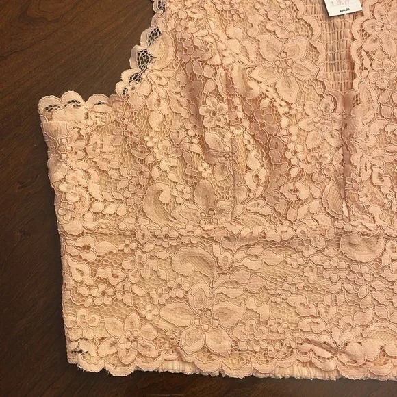 Blushing Lace Smocked Top by Express - Picture 3 of 16